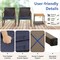 Costway 3 PCS Patio Rattan Rocking Chair Bistro Set Armrest Cushion Table with Storage Shelf Navy/Grey/Off White